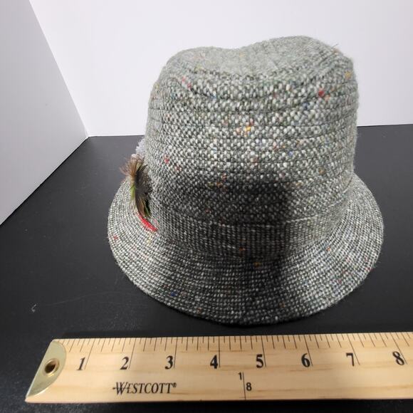 Hanna Hats Of Donegal Town Of Ireland Pure New Wool L Handcrafted Walking Tweed - Picture 8 of 10